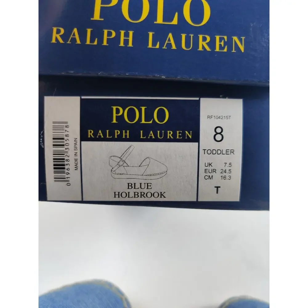 Polo Ralph Lauren Toddler Espadrille Blue Holbrook Girl's Size 8 Canvas Sandals